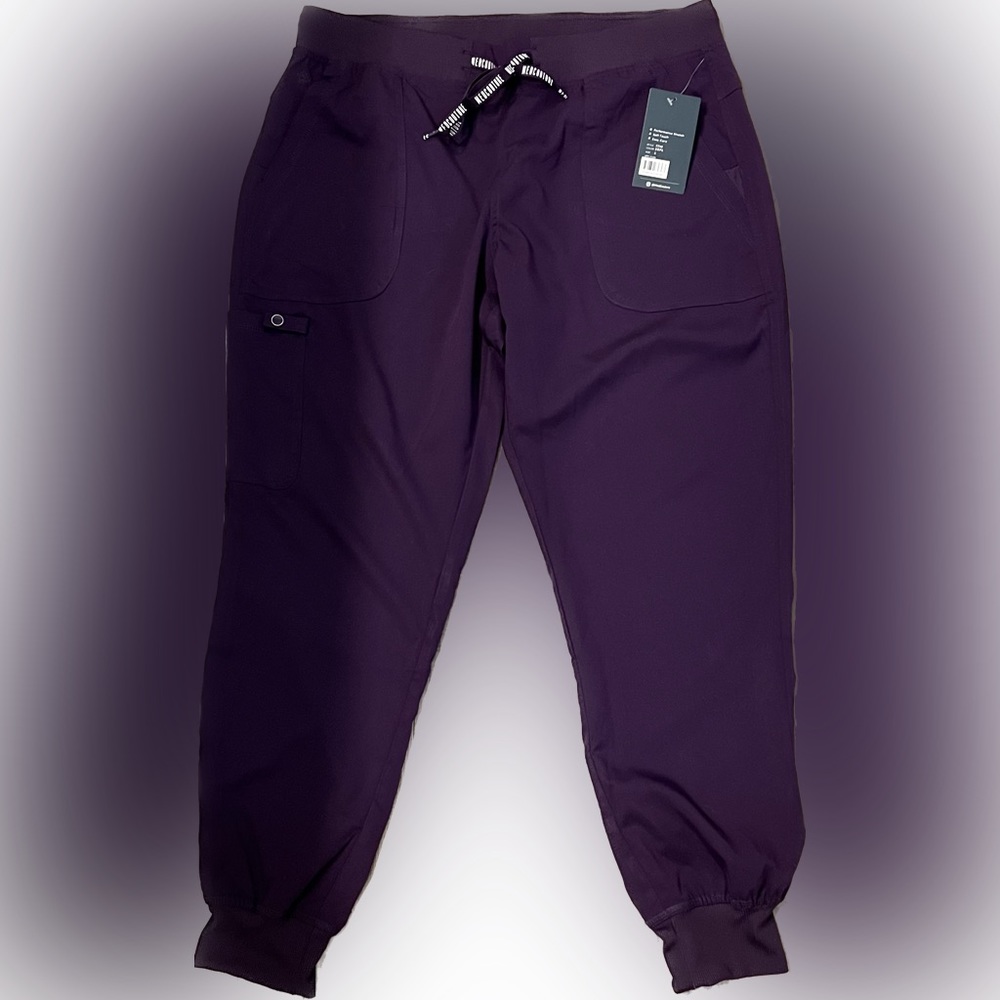 Med Couture Touch Women's Jogger Scrub Pant, Eggplant, Size L